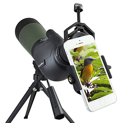 Gosky Telescopio Terrestre 20- 60X 80 Spotting Scope, Con Zoom Resistente al Agua 20x- 60x, Lentes ópticas Recubiertas FMC - Ocular con Trípode y Adaptador de Digiscoping Gosky Telescopio Terrestre 20- 60X 80 Spotting Scope, Con Zoom Resistente al Agua 20x- 60x, Lentes ópticas Recubiertas FMC - Ocular con Trípode y Adaptador de Digiscoping